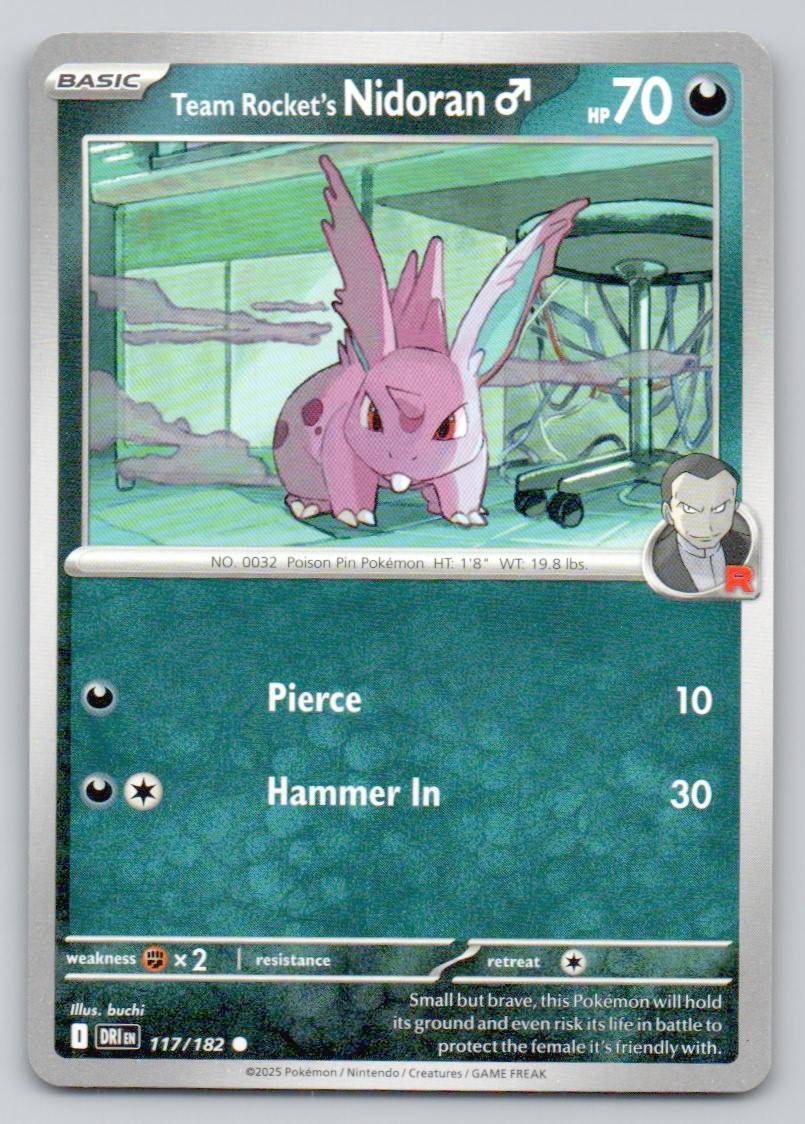 Team Rocket's NidoranM 117 NOR Card - Destined Rivals