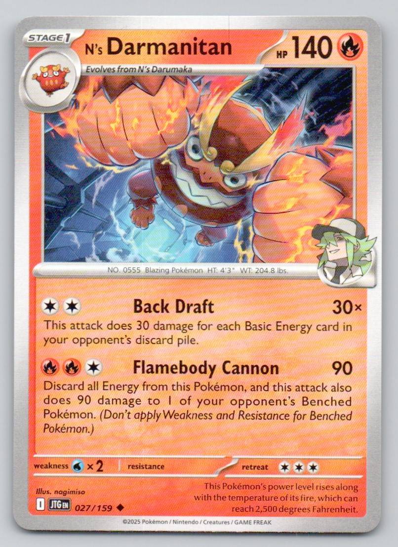 N's Darmanitan 027 NOR Card - Journey Together