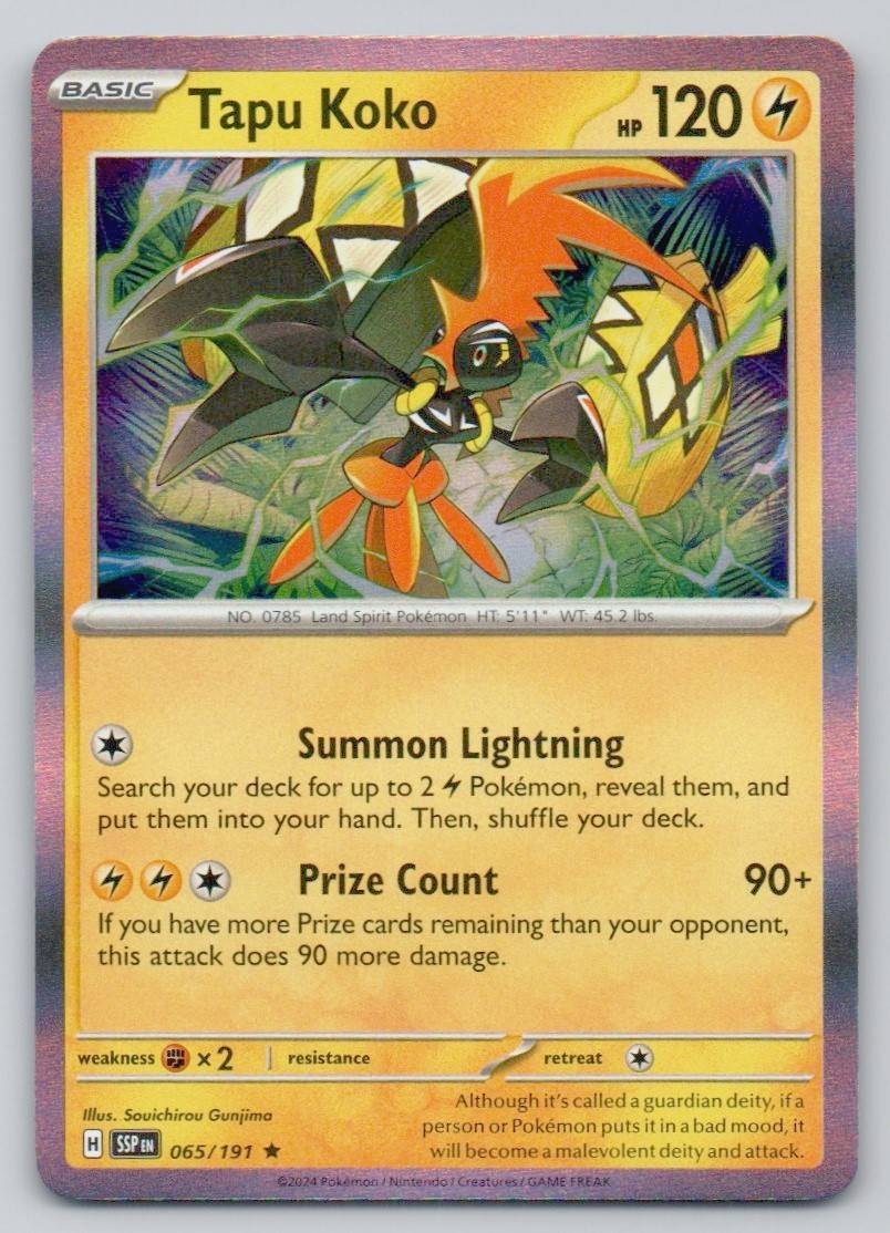 Tapu Koko 065 NOR Card - Surging Sparks
