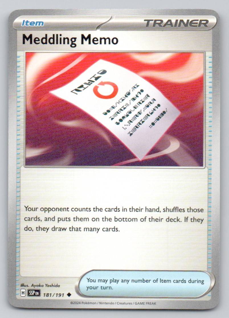 Meddling Memo 181 NOR Card - Surging Sparks