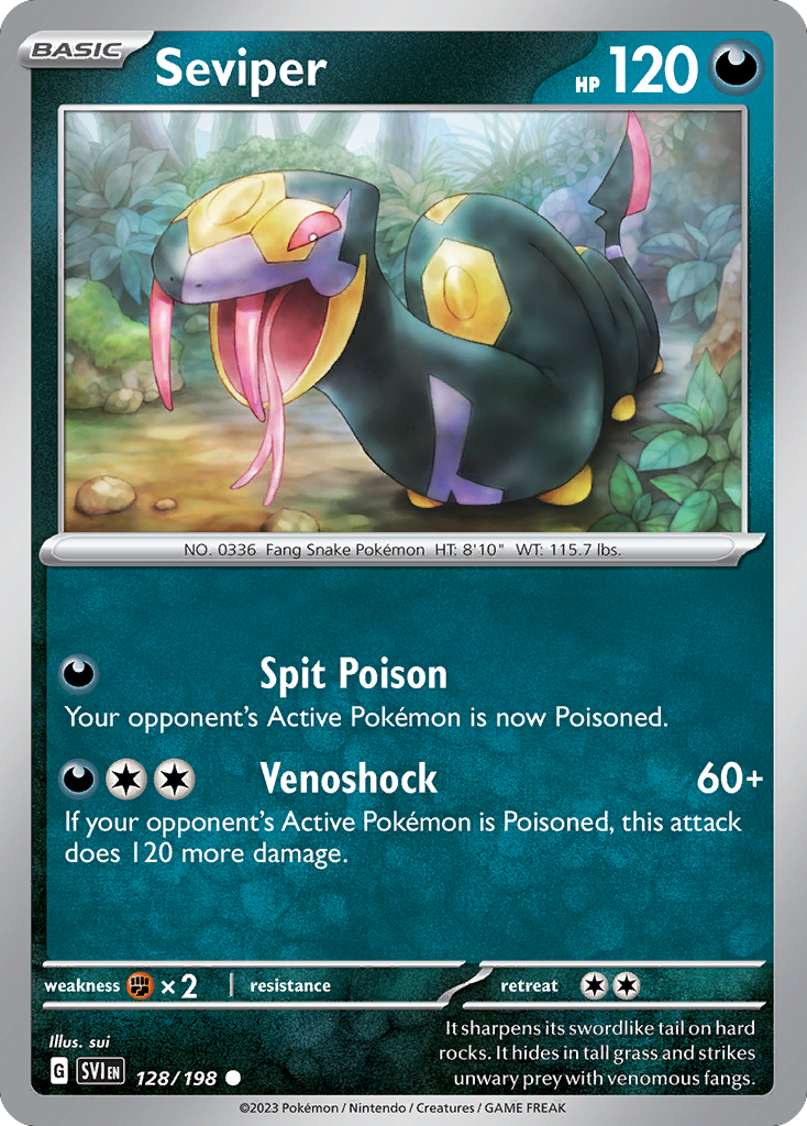 Seviper 128 Normal Darkness Card - Scarlet & Violet