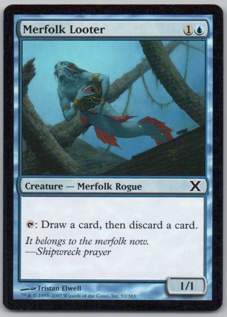 Merfolk Looter 92 Normal Creature Card - 10th Edition