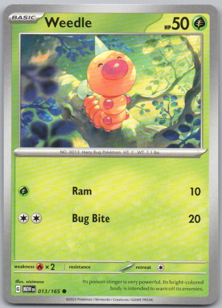 Weedle 013 Normal Grass Card - 151