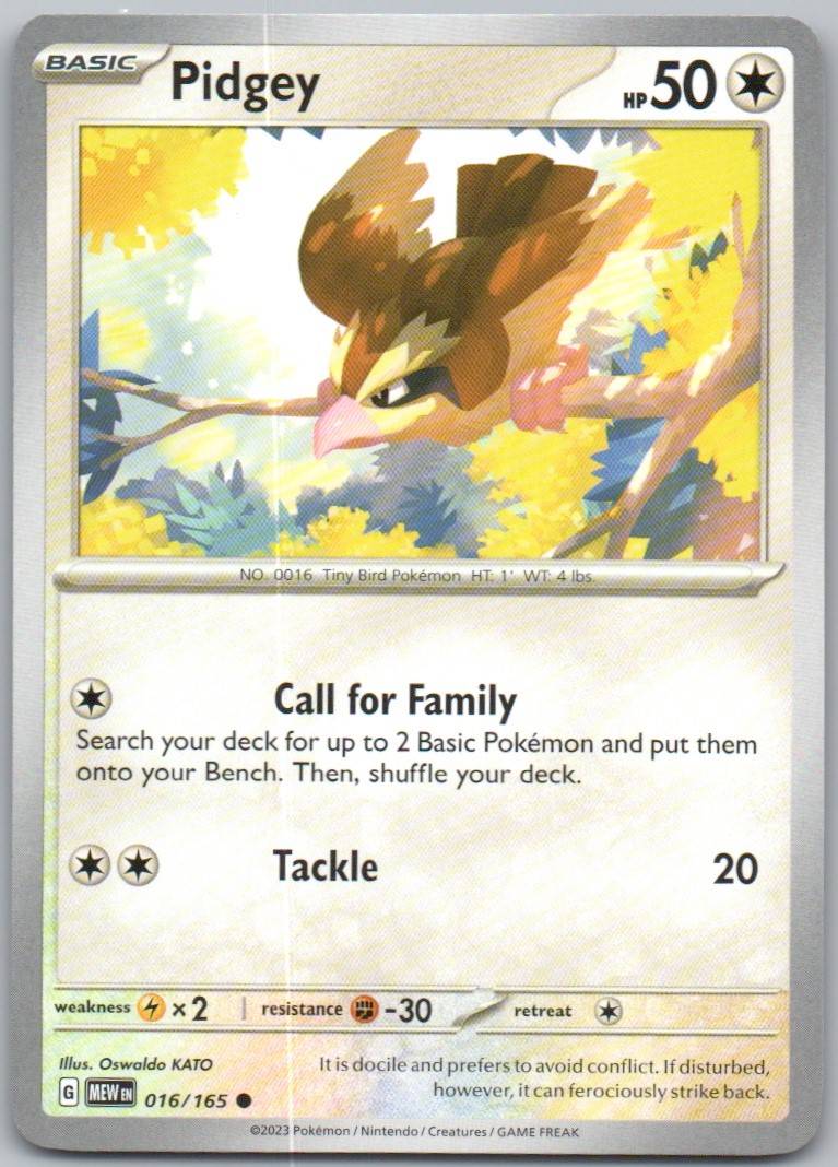 Pidgey 016 Normal Colorless Card - 151