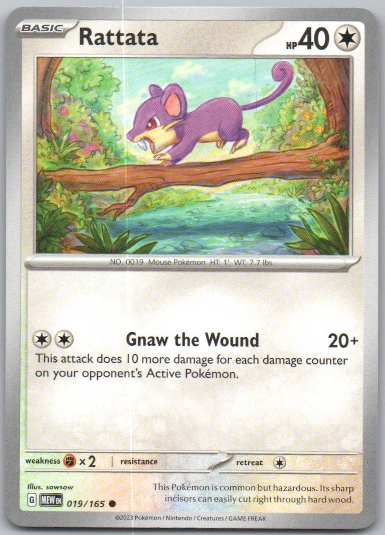 Rattata 019 Normal Colorless Card - 151