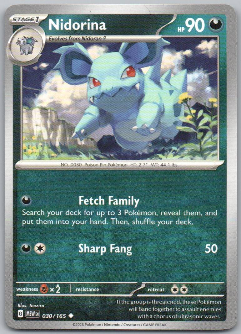 Nidorina 030 Normal Darkness Card - 151