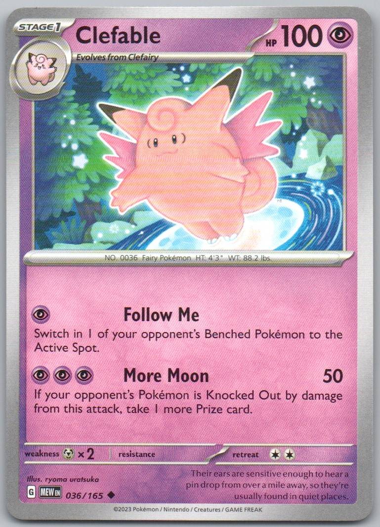 Clefable 036 Normal Psychic Card - 151
