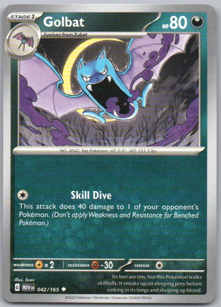 Golbat 042 Normal Darkness Card - 151