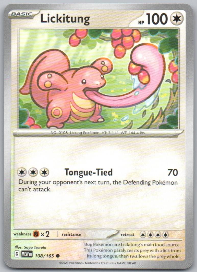 Lickitung 108 Normal Colorless Card - 151