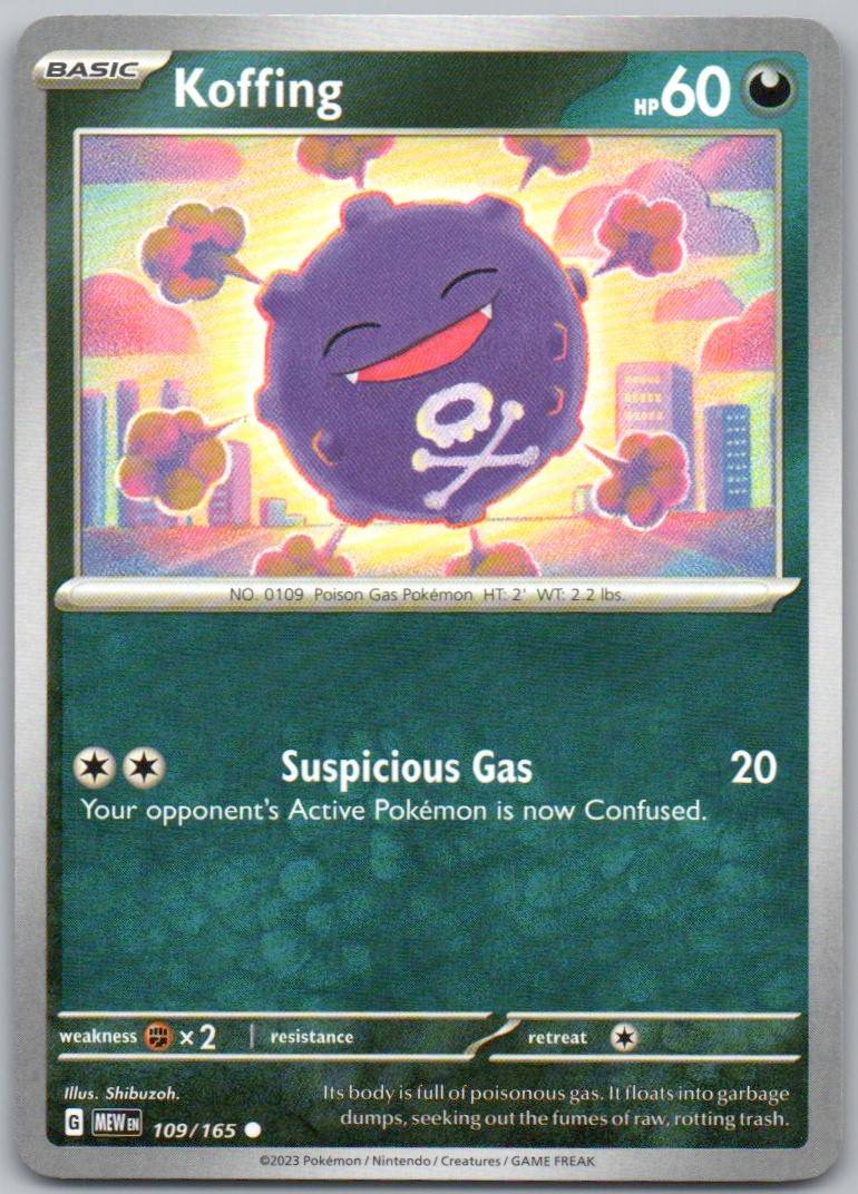 Koffing 109 Normal Darkness Card - 151