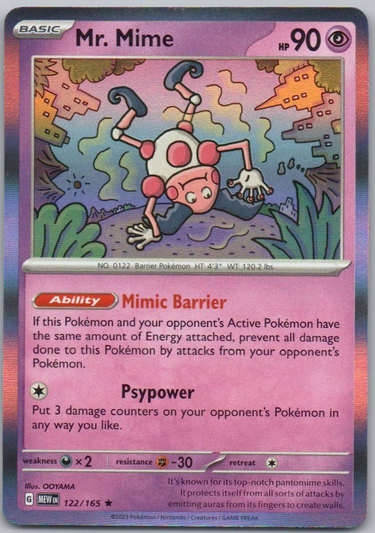 Mr. Mime 122 Holo Psychic Card - 151