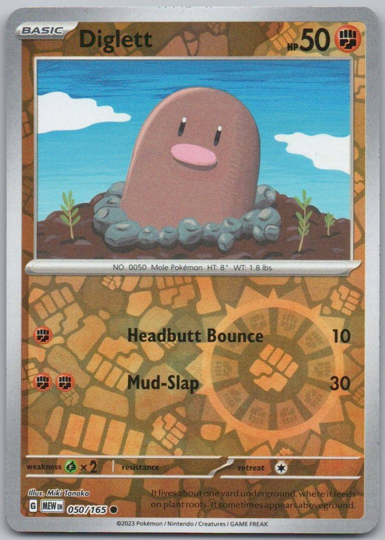 Diglett 050 Reverse Holo Fighting Card - 151