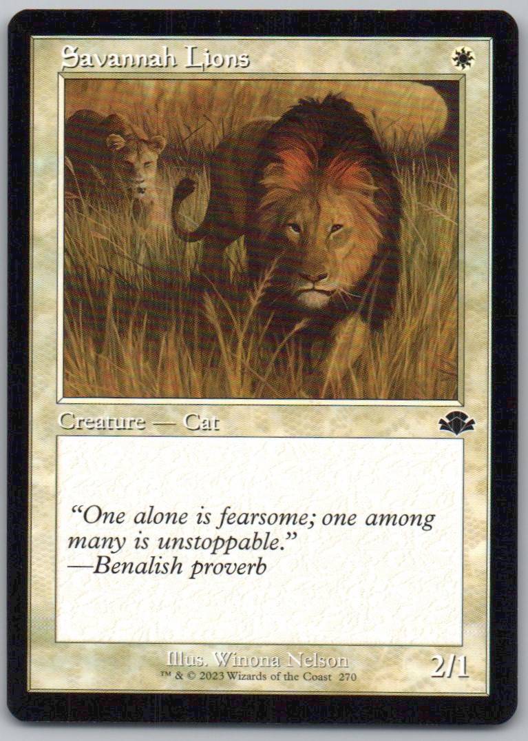 Savannah Lions (Retro Frame) 270 Normal Creature Card - Dominaria Remastered