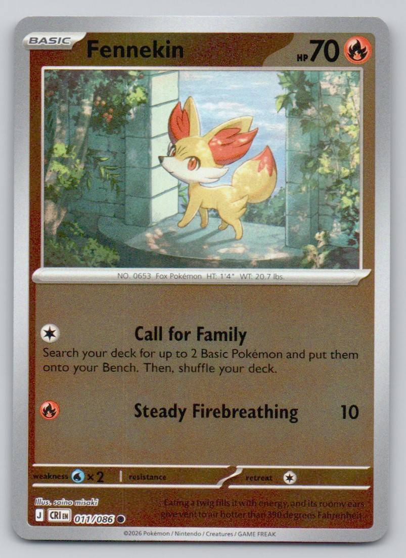 Fennekin 011 REV Card - ME04: Chaos Rising