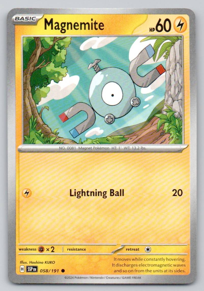 Magnemite 058 NOR Card - Surging Sparks