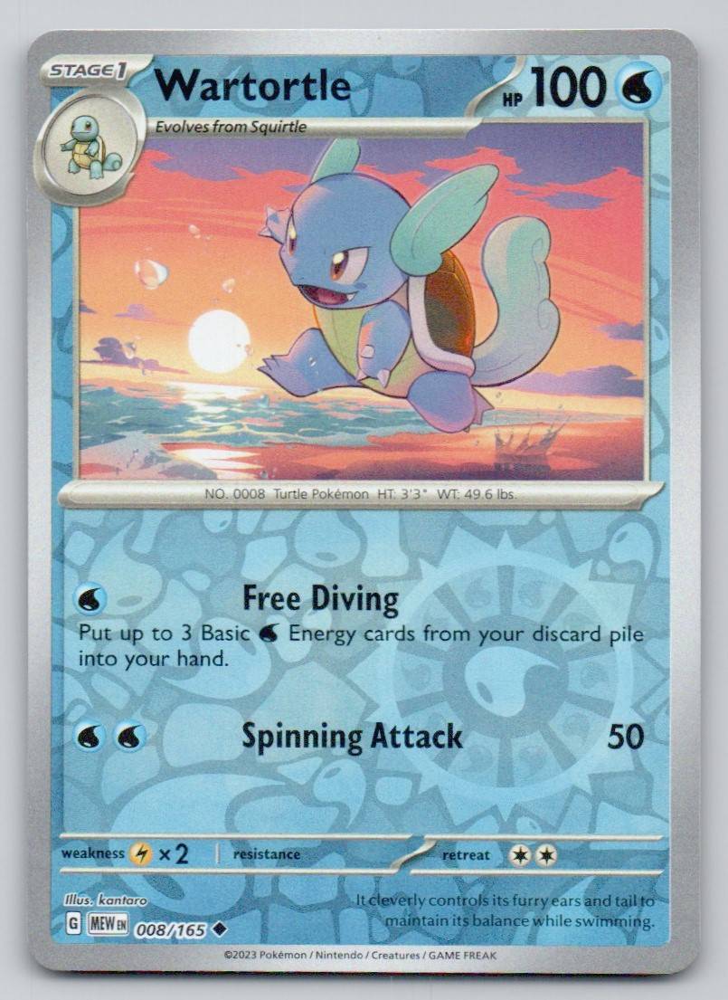 Wartortle 008 REV Card - 151