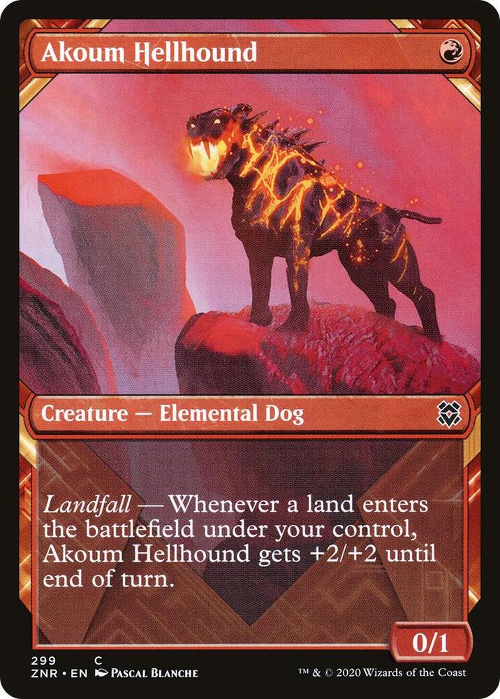 Akoum Hellhound (Showcase) 299 Normal Creature Card - Zendikar Rising