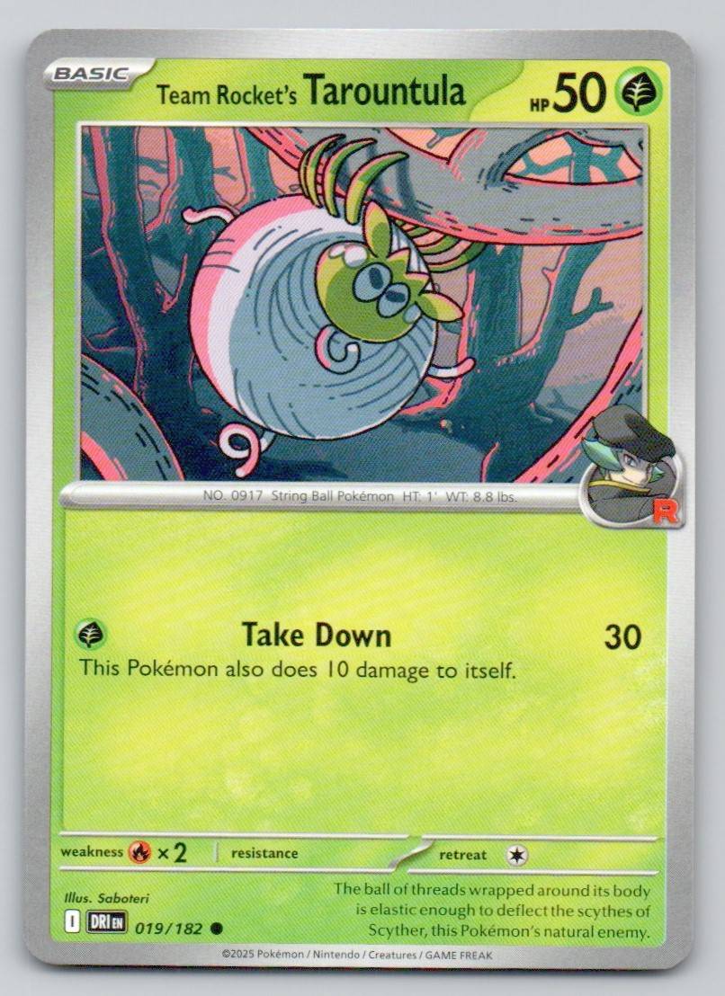 Team Rocket's Tarountula 019 NOR Card - Destined Rivals