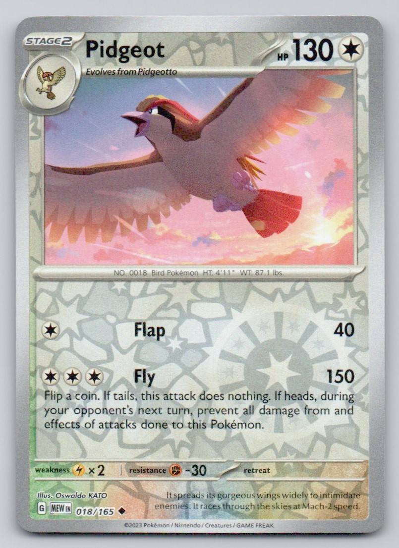 Pidgeot 018 REV Card - 151