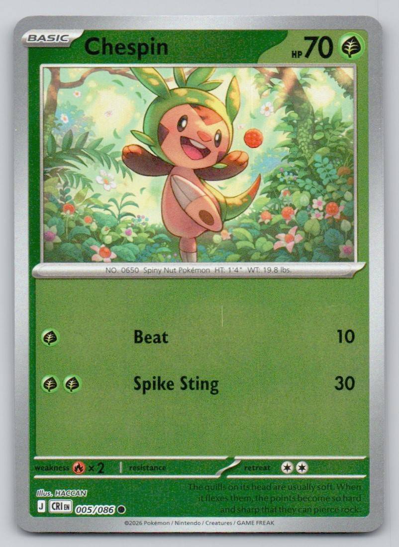 Chespin 005 HOL Card - ME04: Chaos Rising