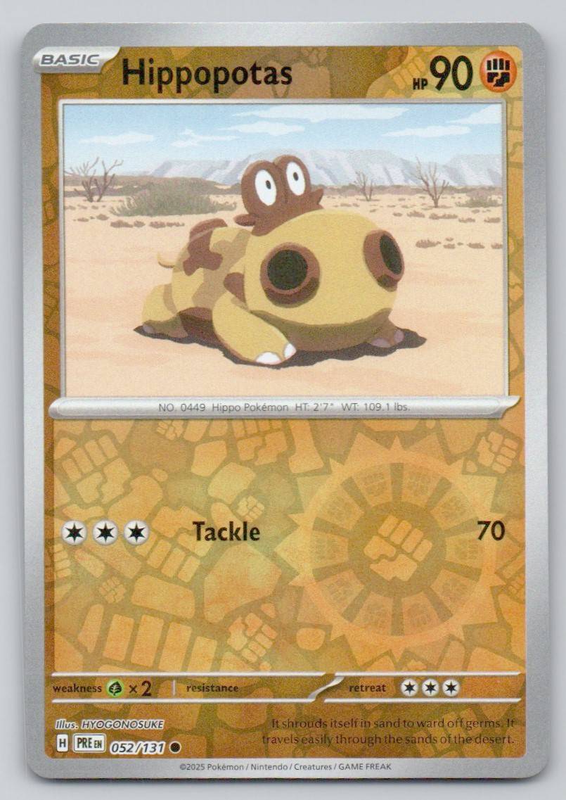 Hippopotas 052 REV Card - Prismatic Evolutions