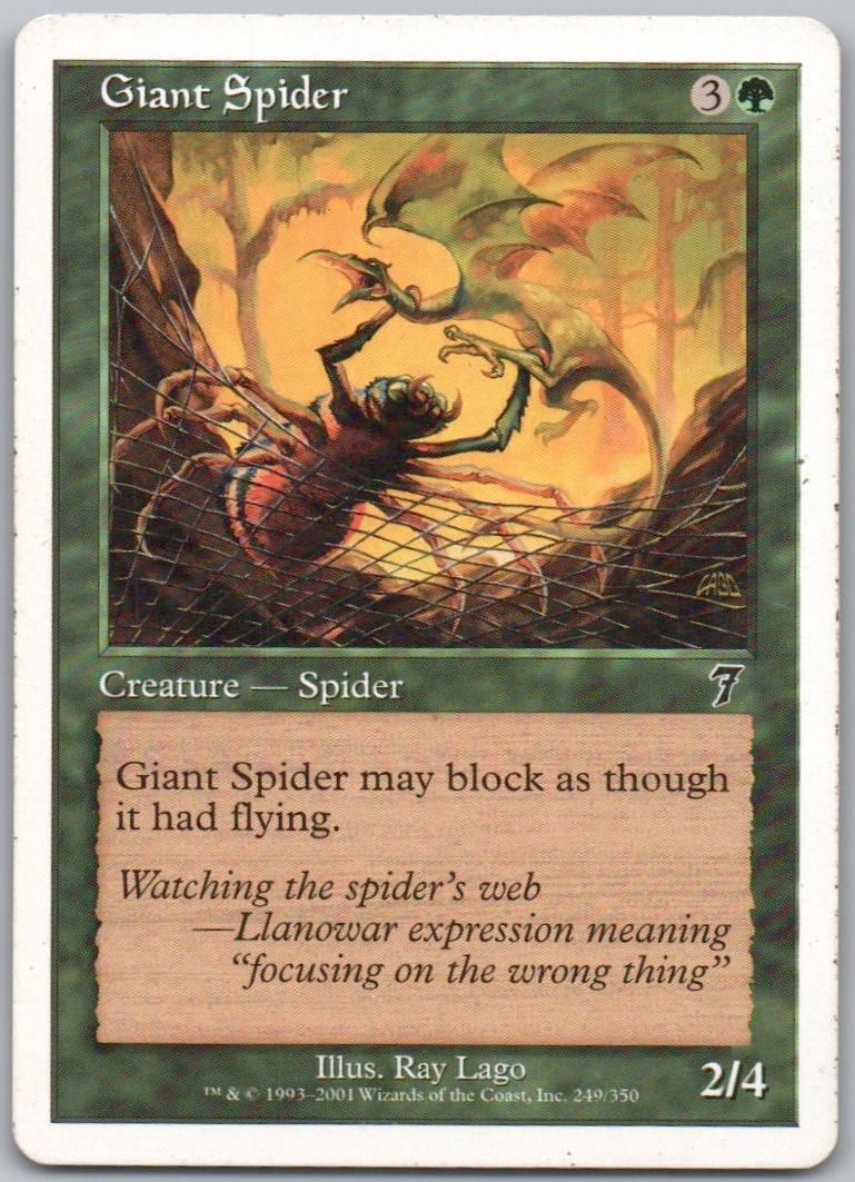 Giant Spider 249 Normal Creature Card - 7th Edition