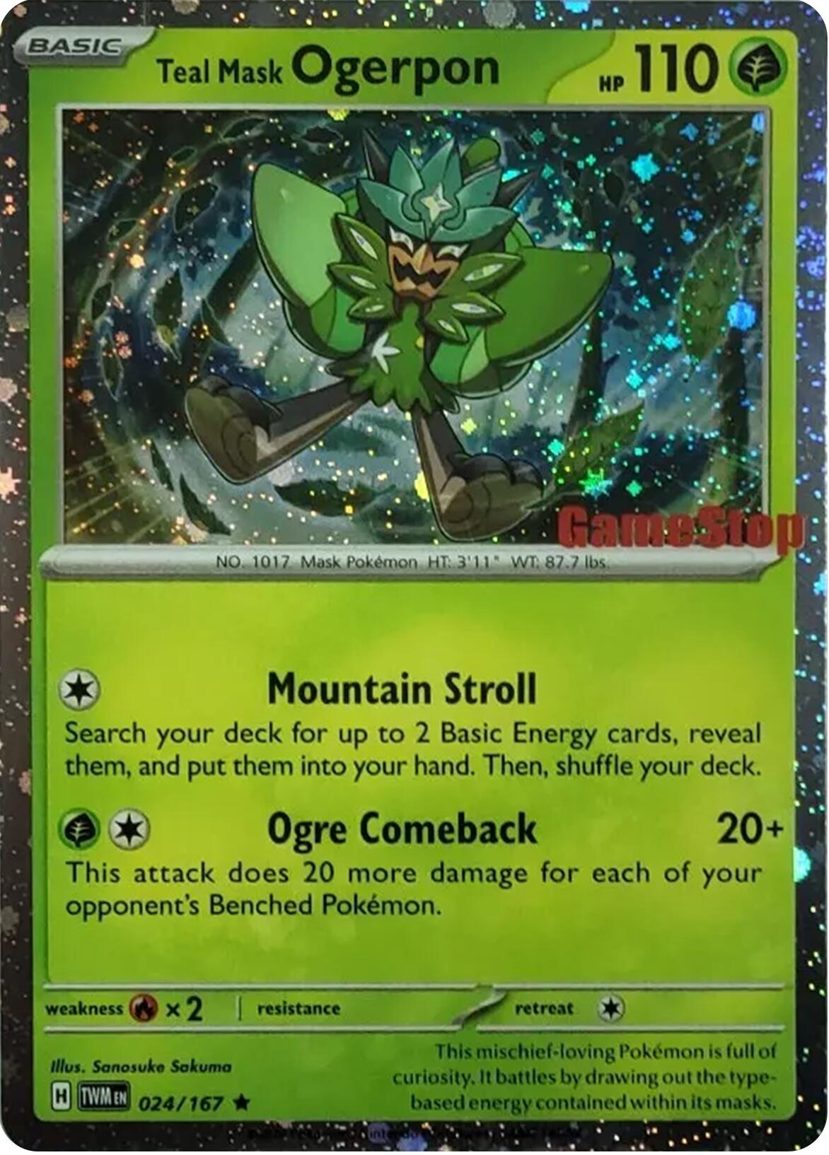 Teal Mask Ogerpon (Cosmos Holo) (Gamestop Exclusive)