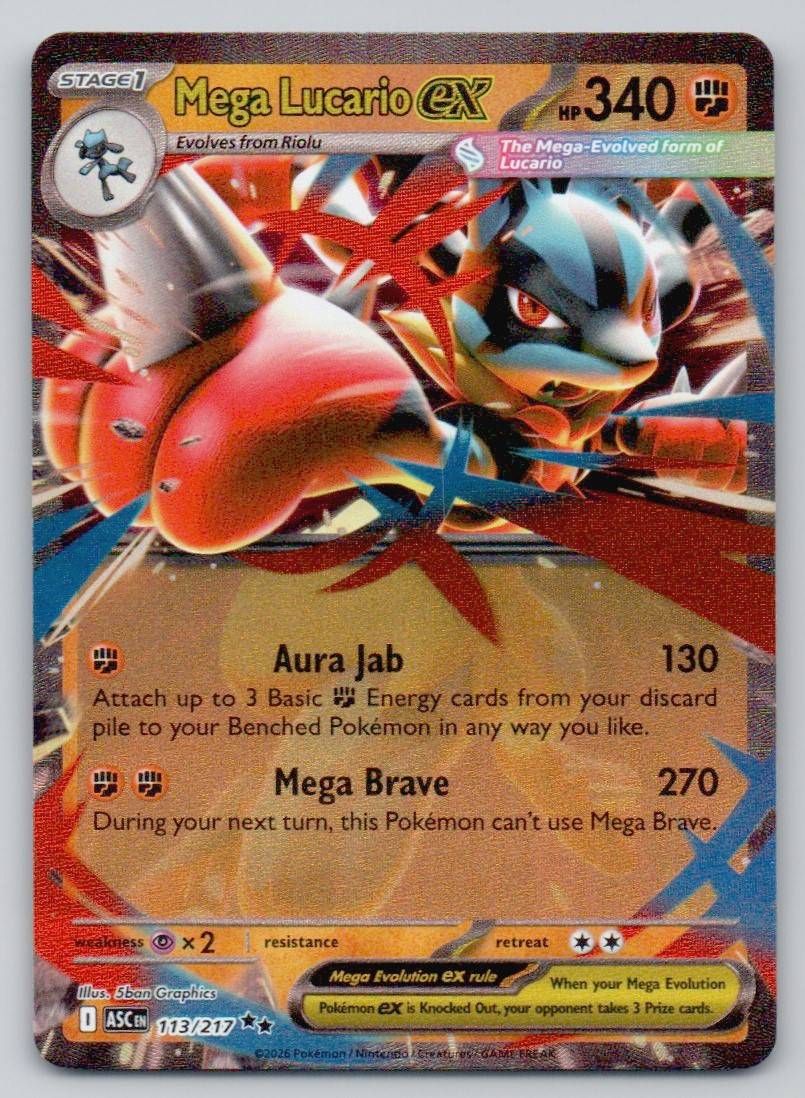 Mega Lucario ex 113 NOR Card - Ascended Heroes