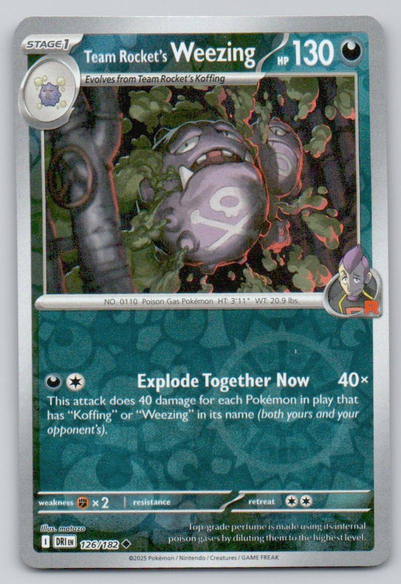 Team Rocket's Weezing 126 REV Card - Destined Rivals