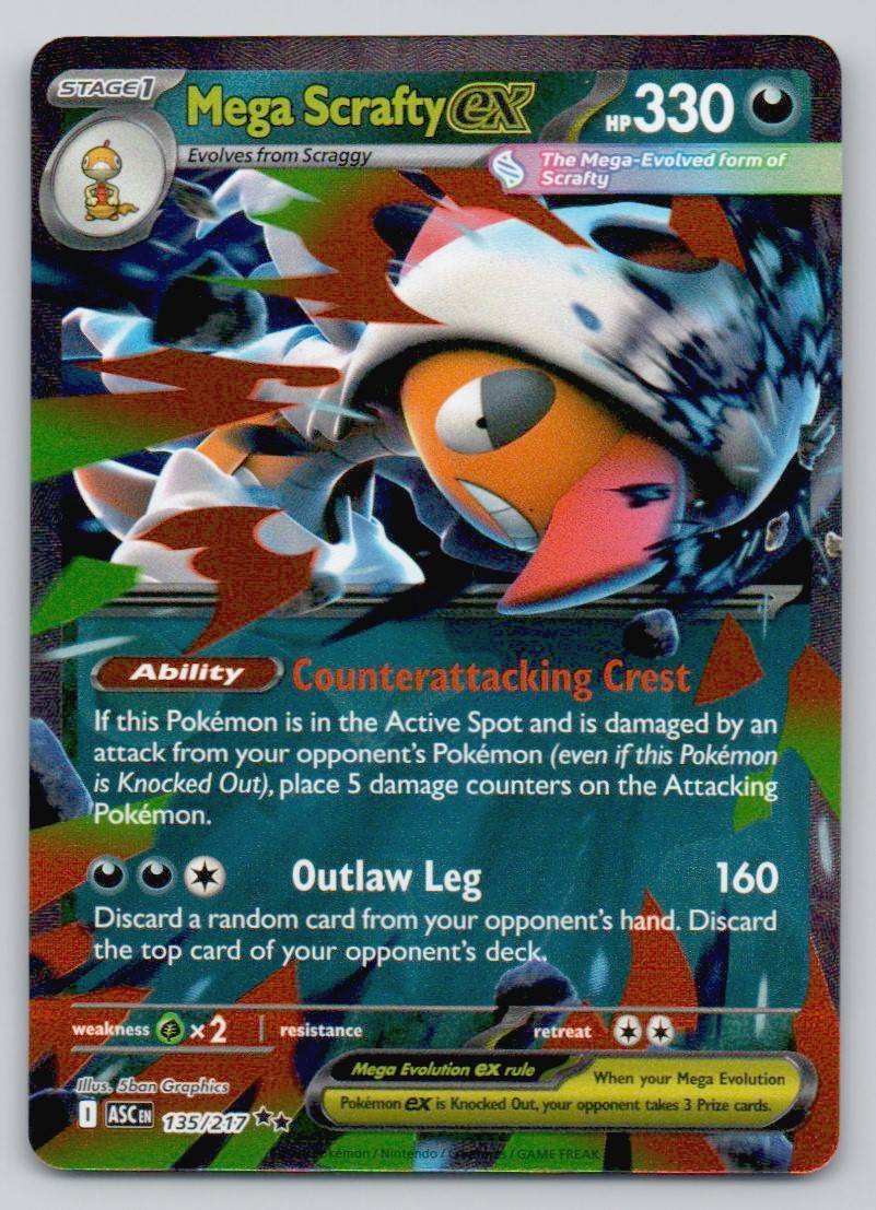 Mega Scrafty ex 135 NOR Card - Ascended Heroes