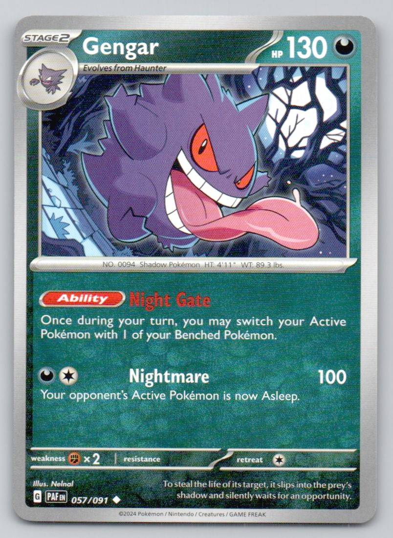 Gengar 057 NOR Card - Paldean Fates