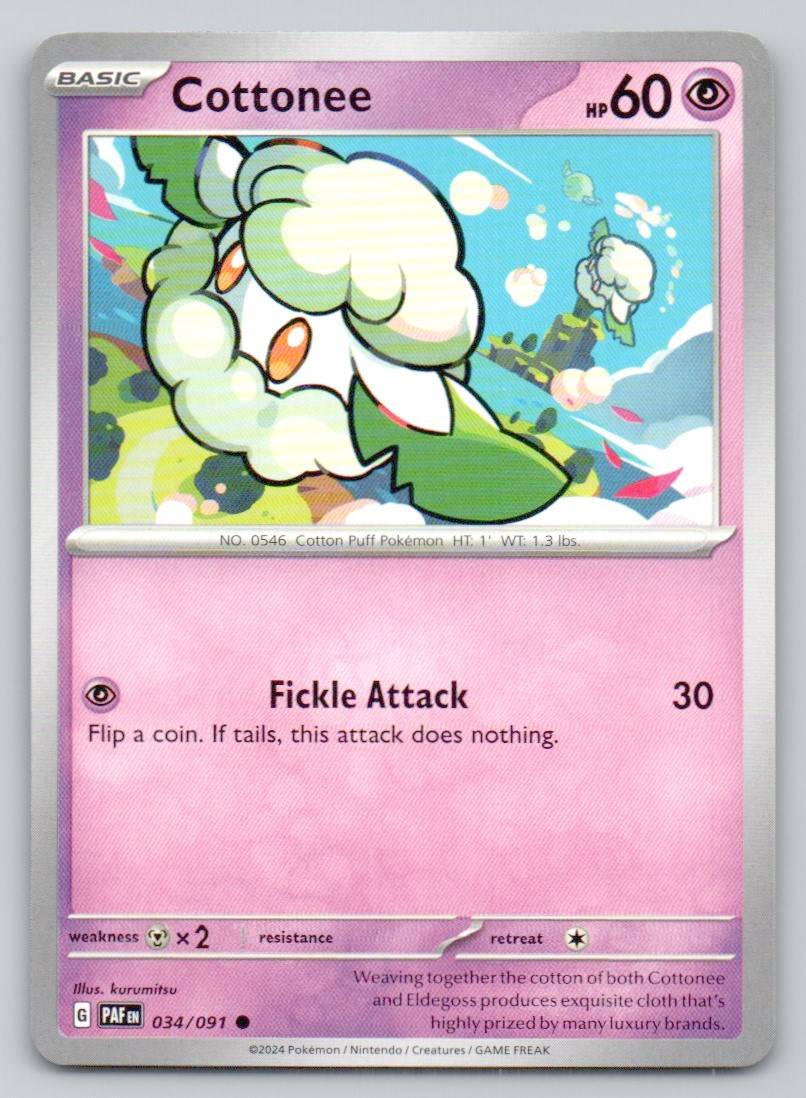 Cottonee 034 NOR Card - Paldean Fates