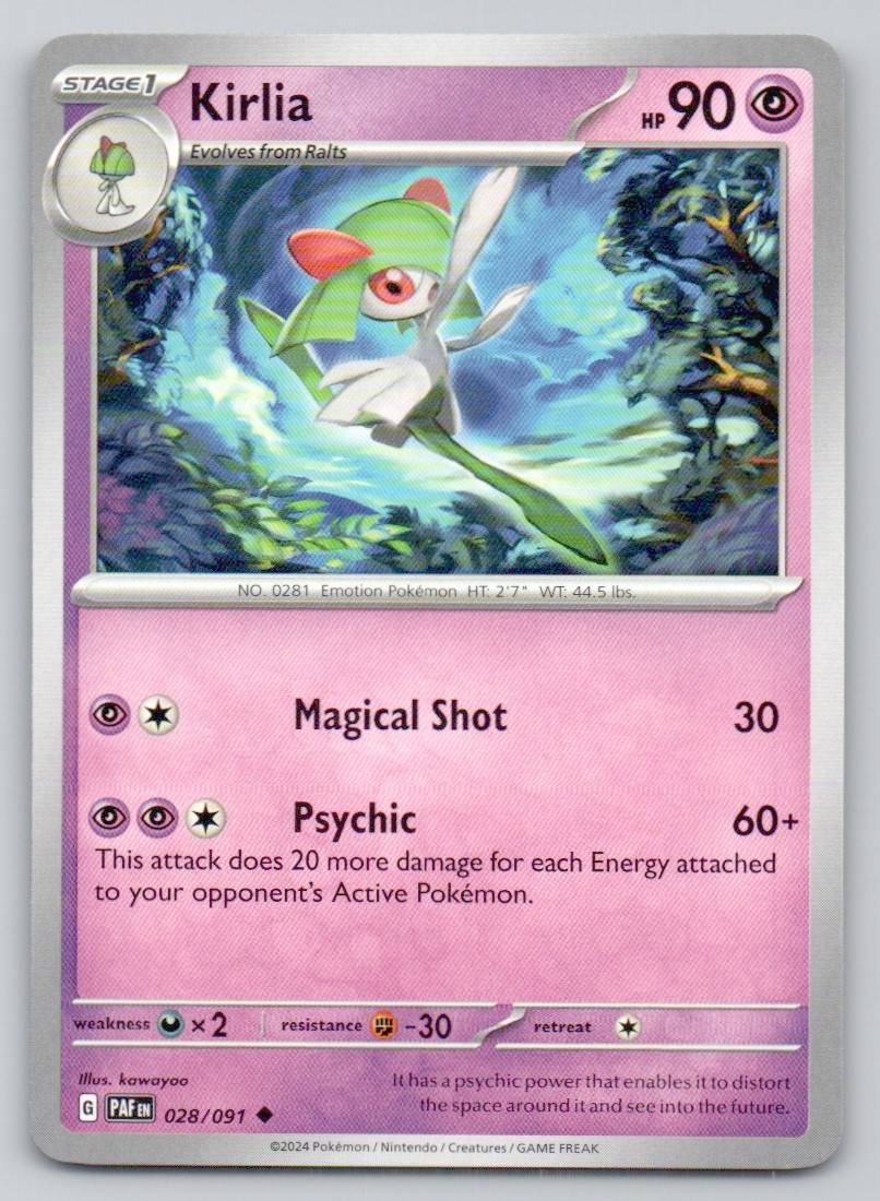 Kirlia 028 NOR Card - Paldean Fates