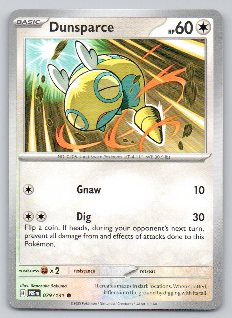 Dunsparce 079 NOR Card - Prismatic Evolutions