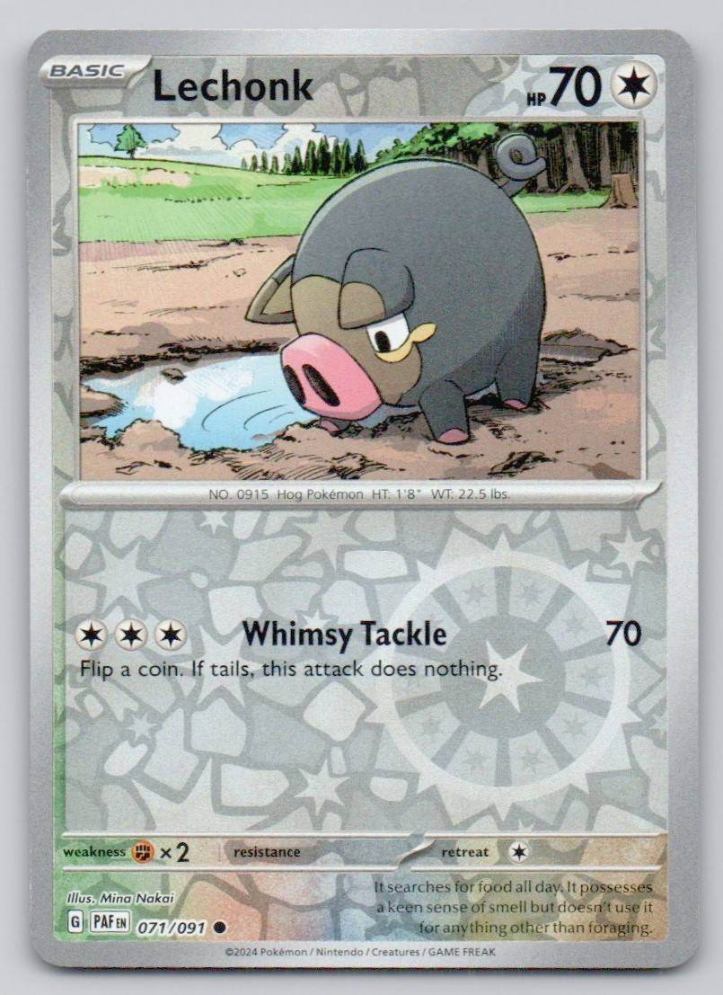 Lechonk 071 REV Card - Paldean Fates