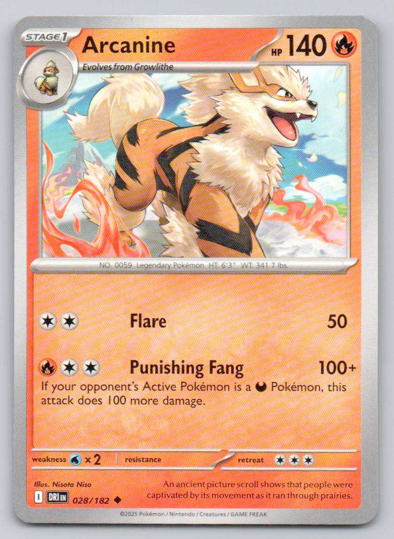 Arcanine 028 NOR Card - Destined Rivals
