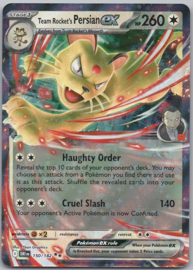 Team Rocket's Persian ex 150 NOR Card - Destined Rivals