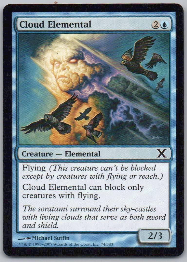 Cloud Elemental 74 Normal Creature Card - 10th Edition