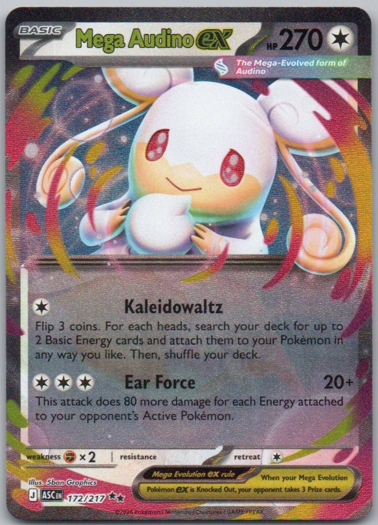 Mega Audino EX 172 Holo Colorless Card - Ascended Heroes