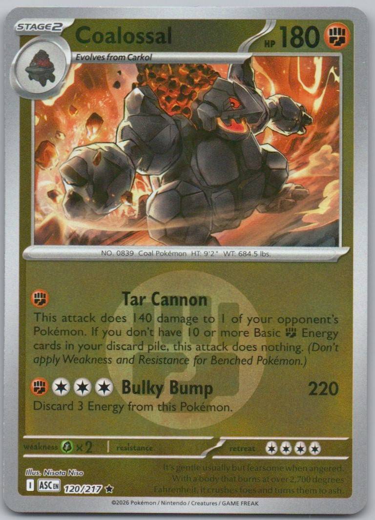 Coalossal 120 Energy Holo Fighting Card - Ascended Heroes