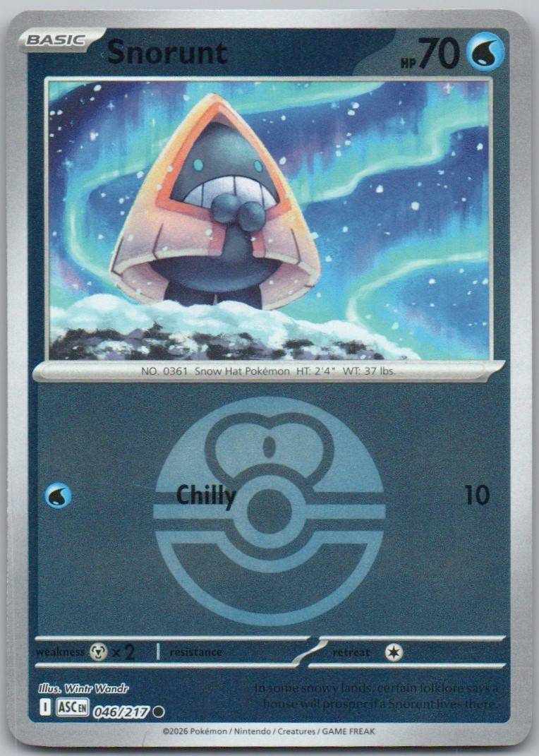 Snorunt 046 Poke Ball Water Card - Ascended Heroes