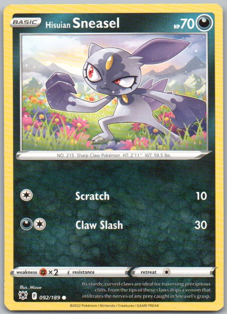 Hisuian Sneasel 092 Normal Darkness Card - Astral Radiance