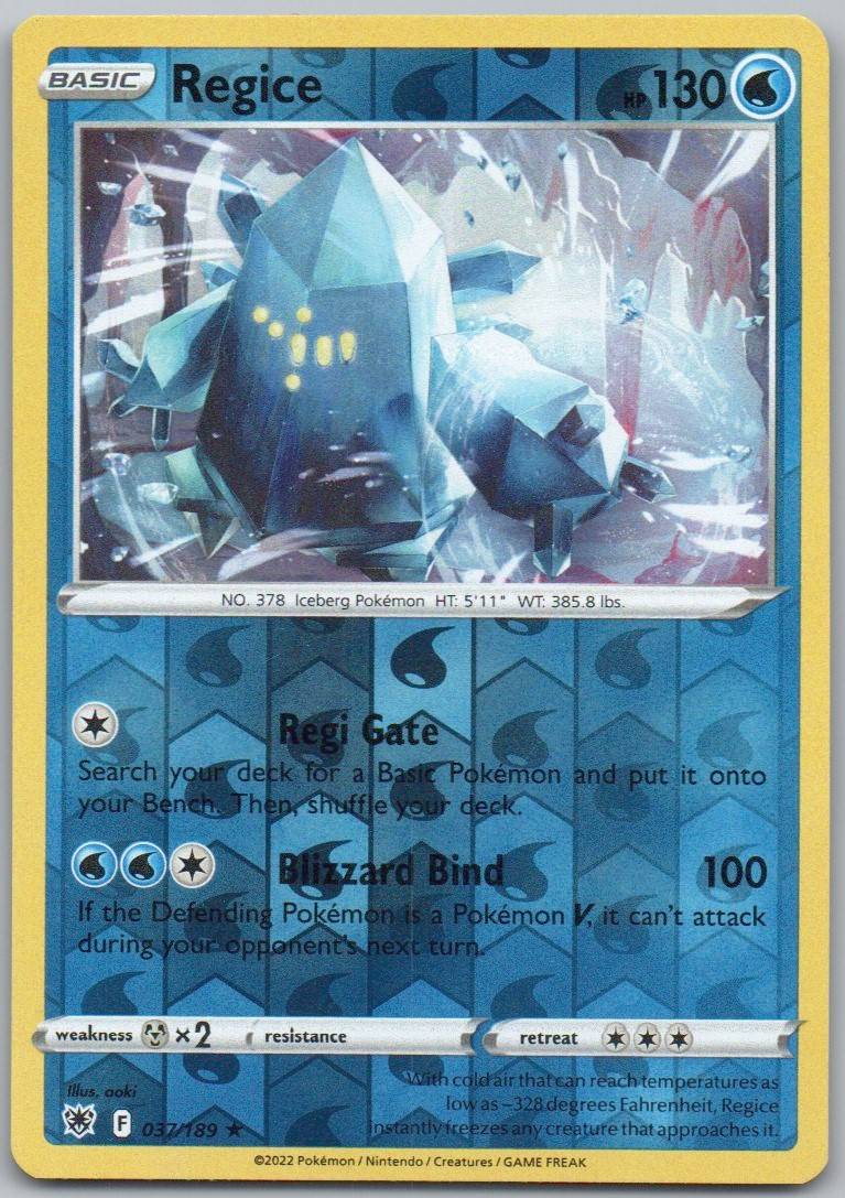 Regice 032 Reverse Holo Water Card - Astral Radiance
