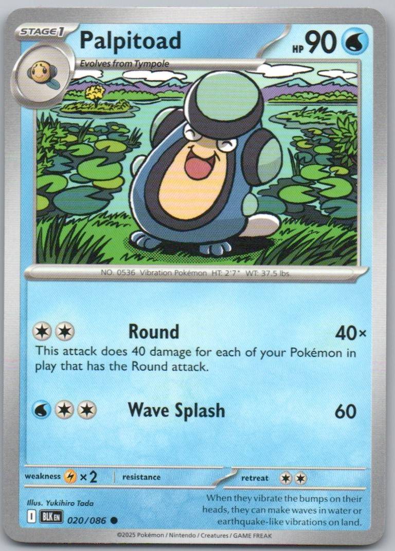 Palpitoad 020 Normal Water Card - Black Bolt