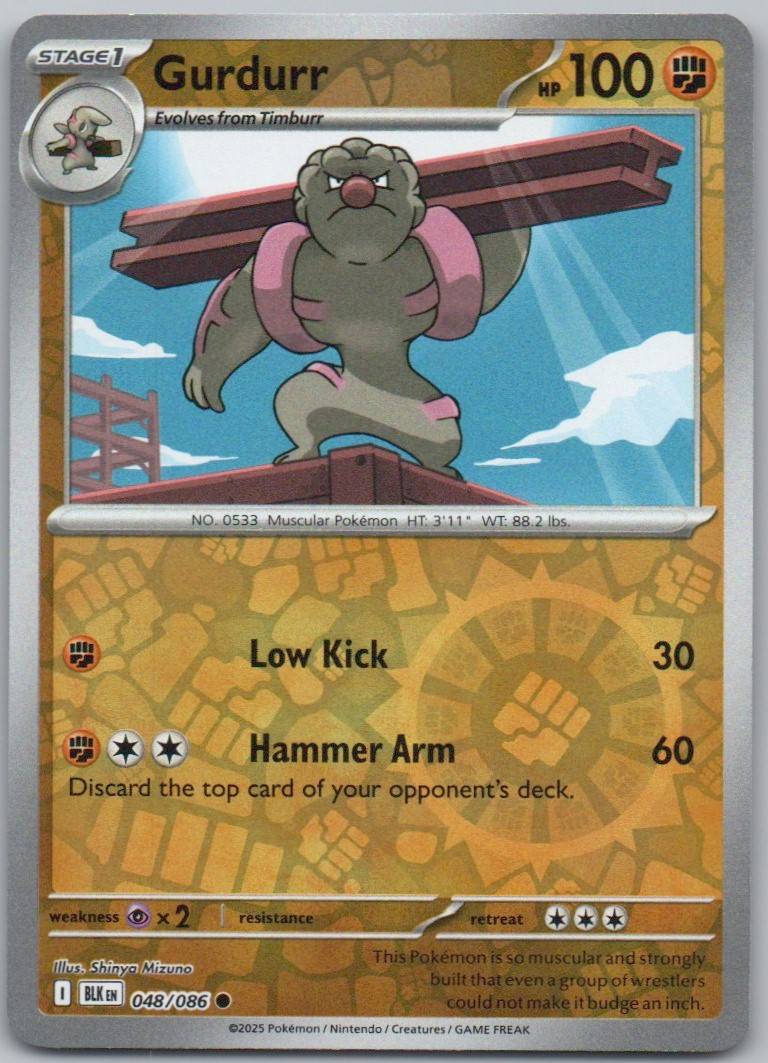 Gurdurr 048 Reverse Holo Fighting Card - Black Bolt