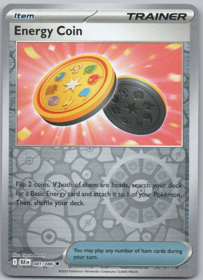 Energy Coin 081 Reverse Holo Colorless Card - Black Bolt