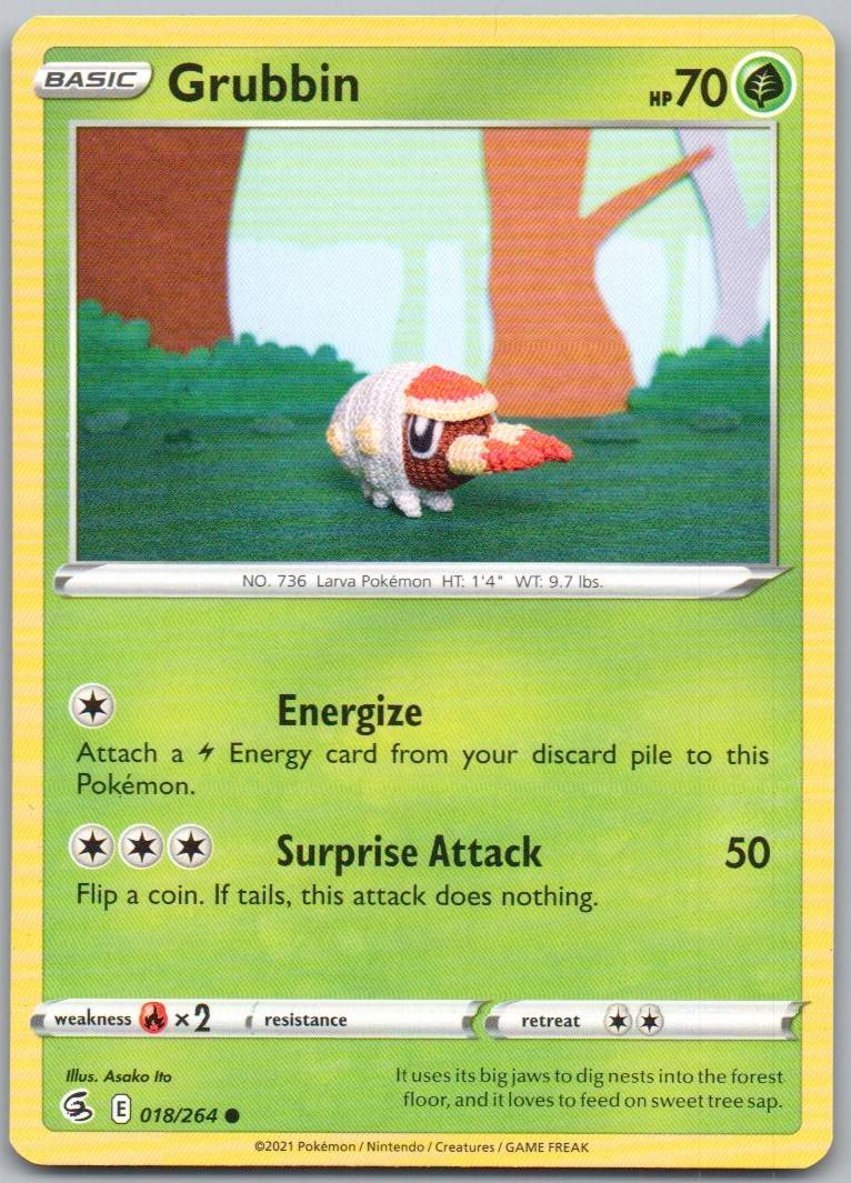 Grubbin 010 Normal Grass Card - Brilliant Stars