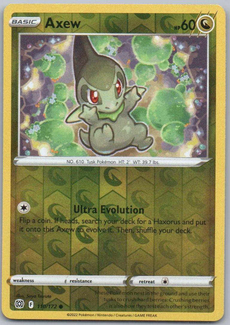 Axew 110 Reverse Holo Dragon Card - Brilliant Stars