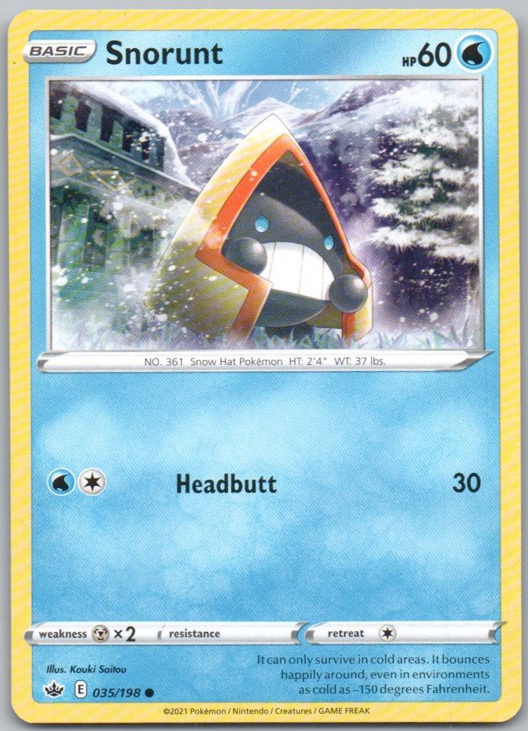 Snorunt 035 Normal Water Card - Chilling Reign