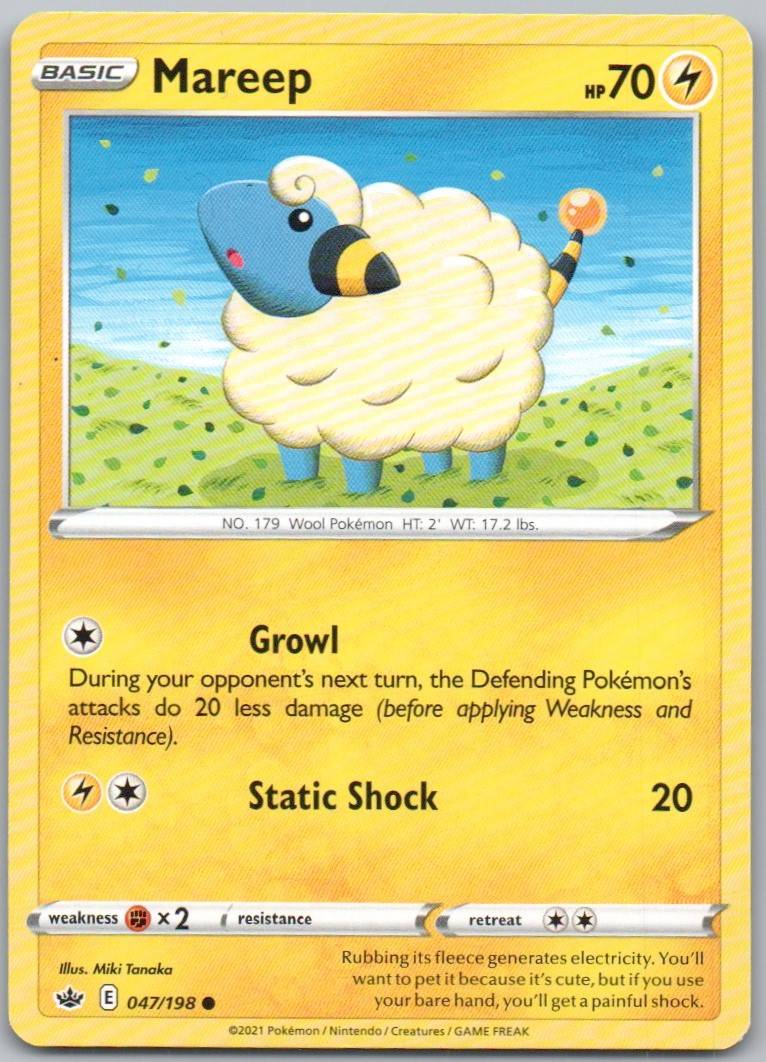 Mareep 047 Normal Lightning Card - Chilling Reign
